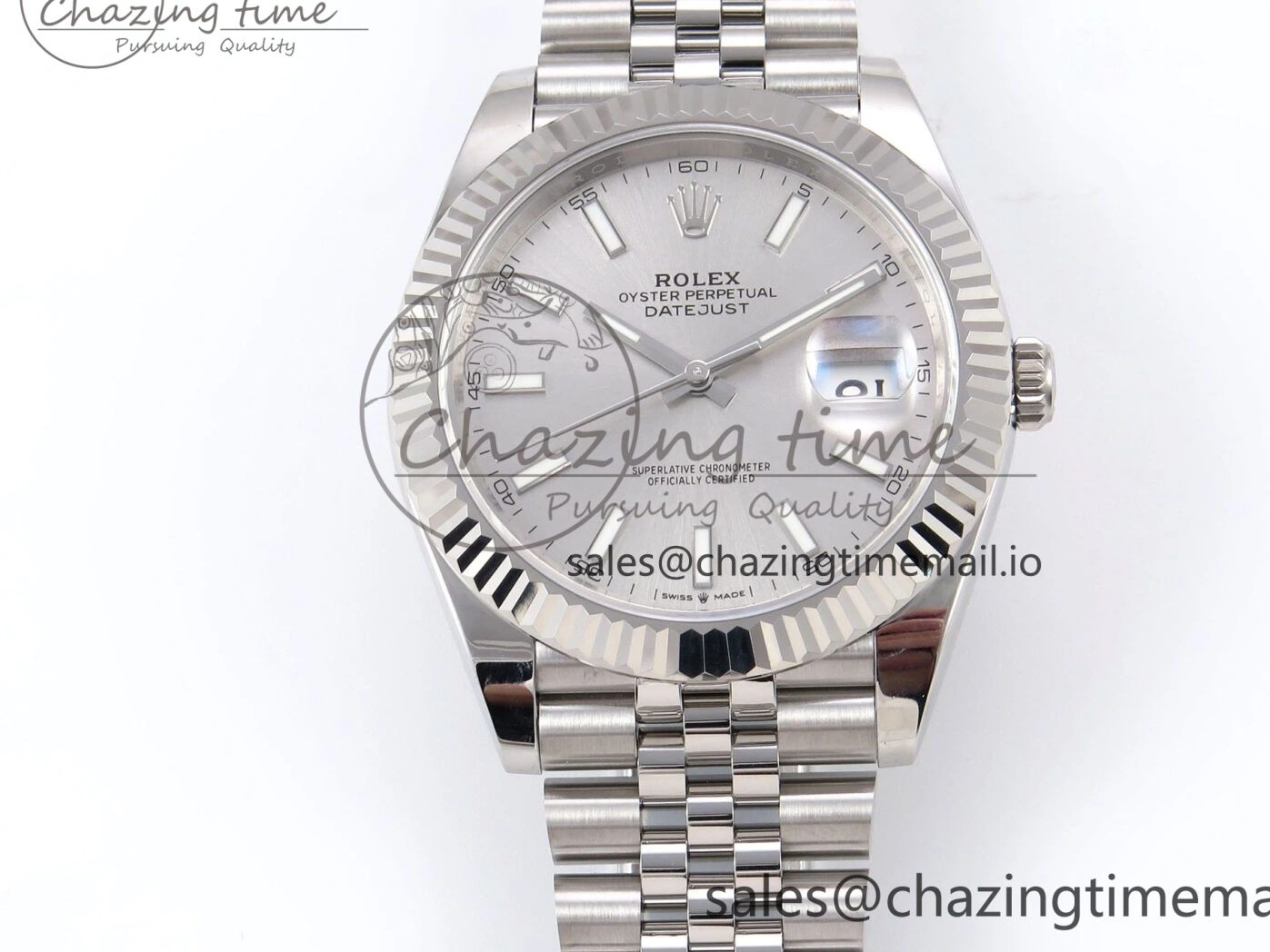 Best White 41 EWEF 126334 Jubilee Edition Dial DateJust A3235 on Bracelet Silver 1224